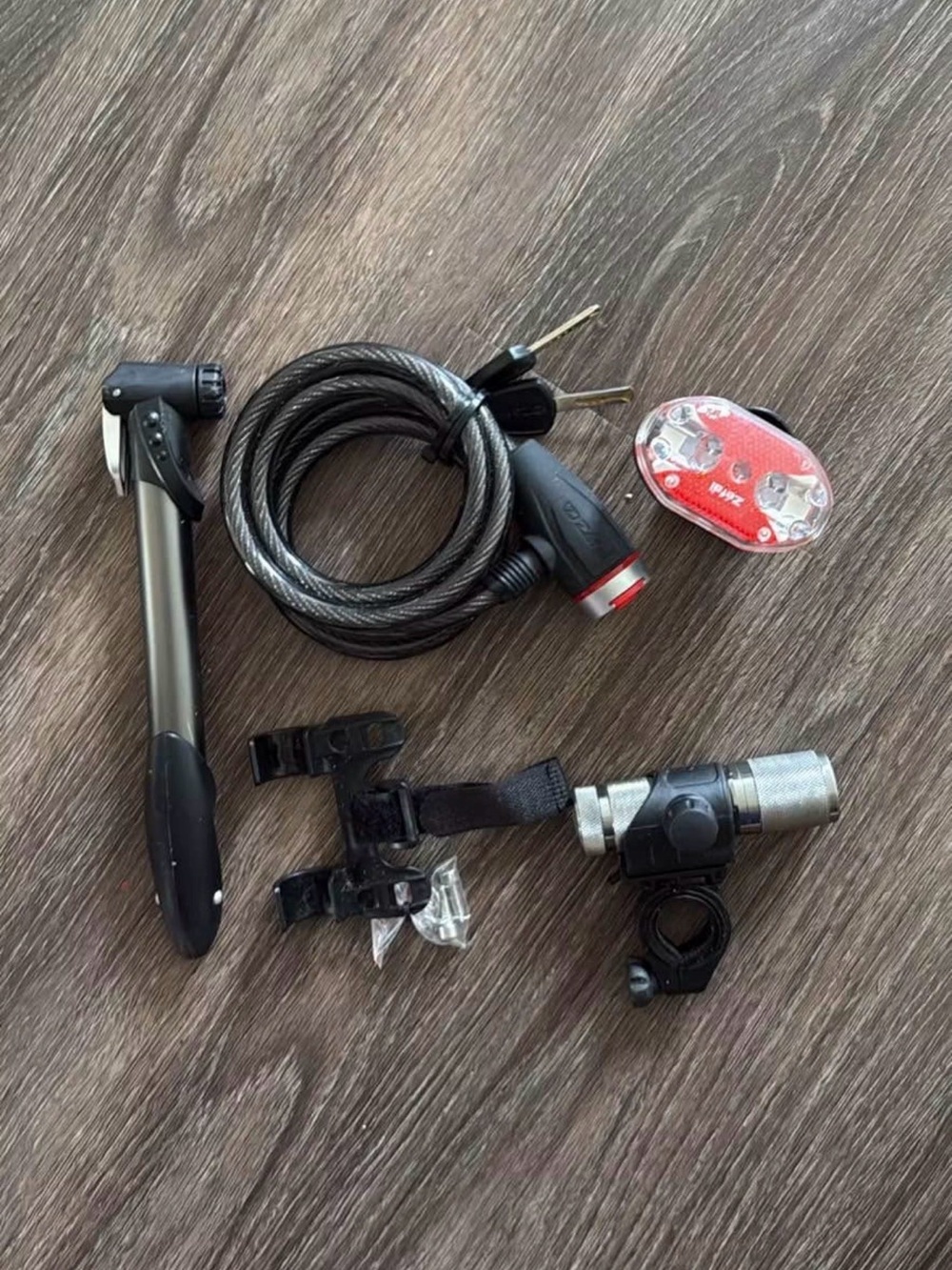 Bicycle Light and Accessory Kit - Black and Red